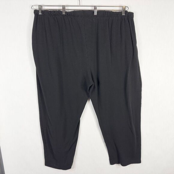 Woman Within‎ Plus Size 3X 30W 32W Pants Black Elastic Pull On Knit Solid 1617 - Picture 2 of 9